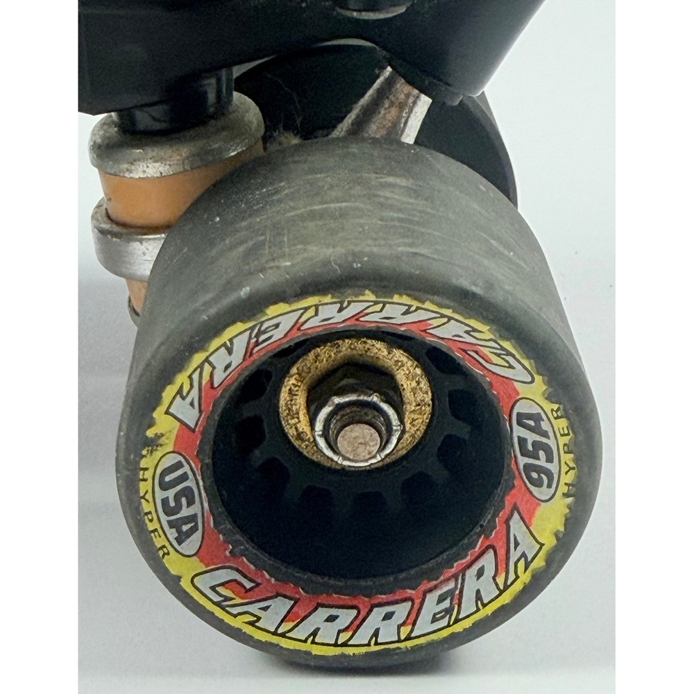 Riedell Carrera Roller Skates Black Speed Quad Skates Hyper 95A Wheels Size 9 - Picture 5 of 10